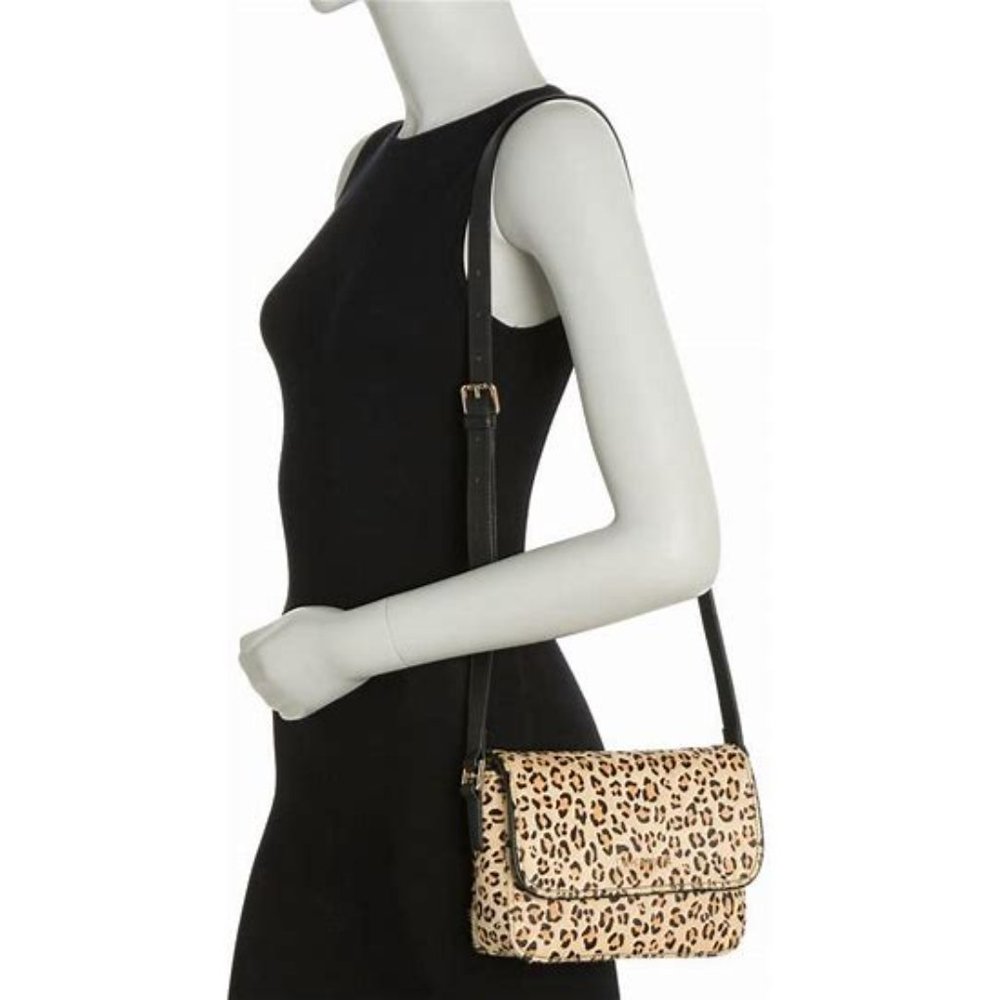 F&W Style Roxy Leopard Print Leather Shoulder Bag
